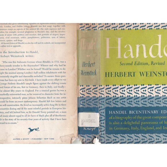 Handel, Herbert Weinstock Hardcover Second Ed. Revised 1959 Alfred A. Knopf w/DJ - Picture 3 of 7